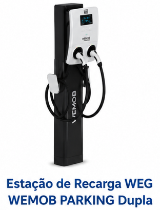 Estação de Recarga WEG WEMOB PARKING Dupla com Pedestal